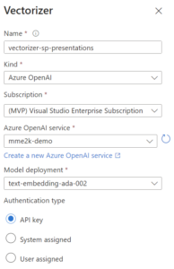 Embedding Vector for Azure AI Search