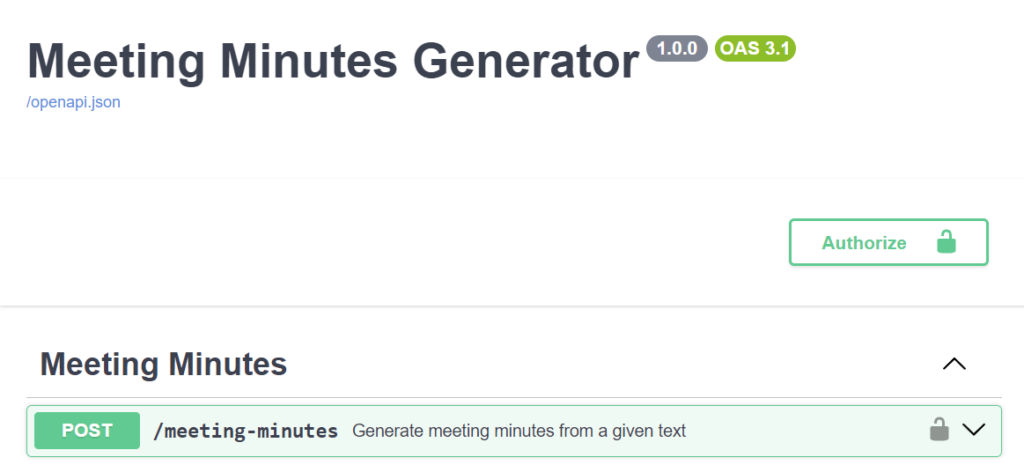 Meeting Minutes Rest API