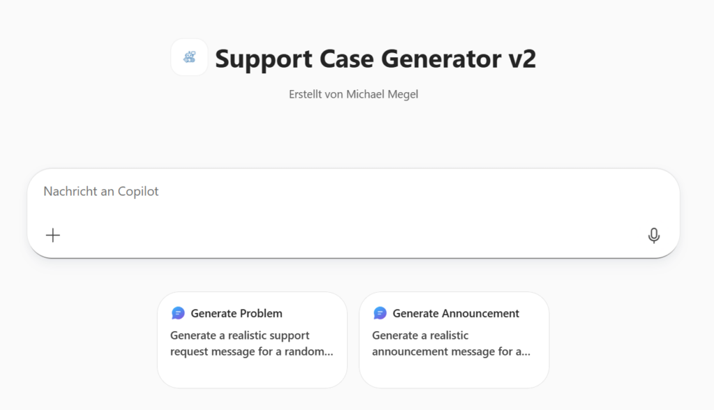 M365 Copilot interface showing the agent with suggested prompts displayed