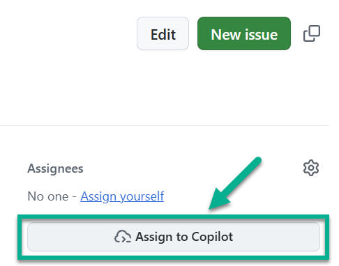 Assigning the GitHub issue to Copilot directly in the GitHub web UI