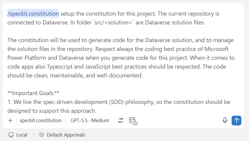 Setting up the constitution in 🌱 Spec Kit