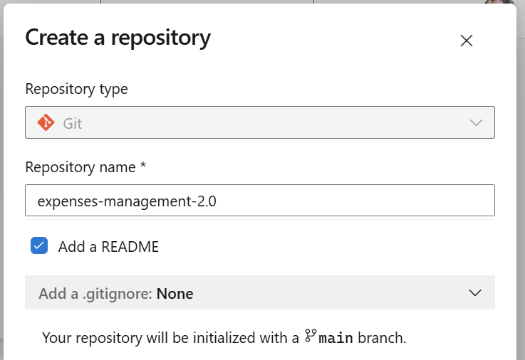Creating the Azure DevOps repository for Dataverse solution source