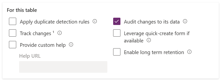 MCP limitation — enabling audit on a specific Dataverse table
