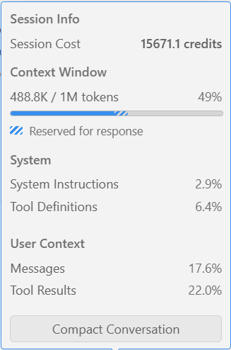Session cost after second round of tasks, nearly hitting the monthly budget